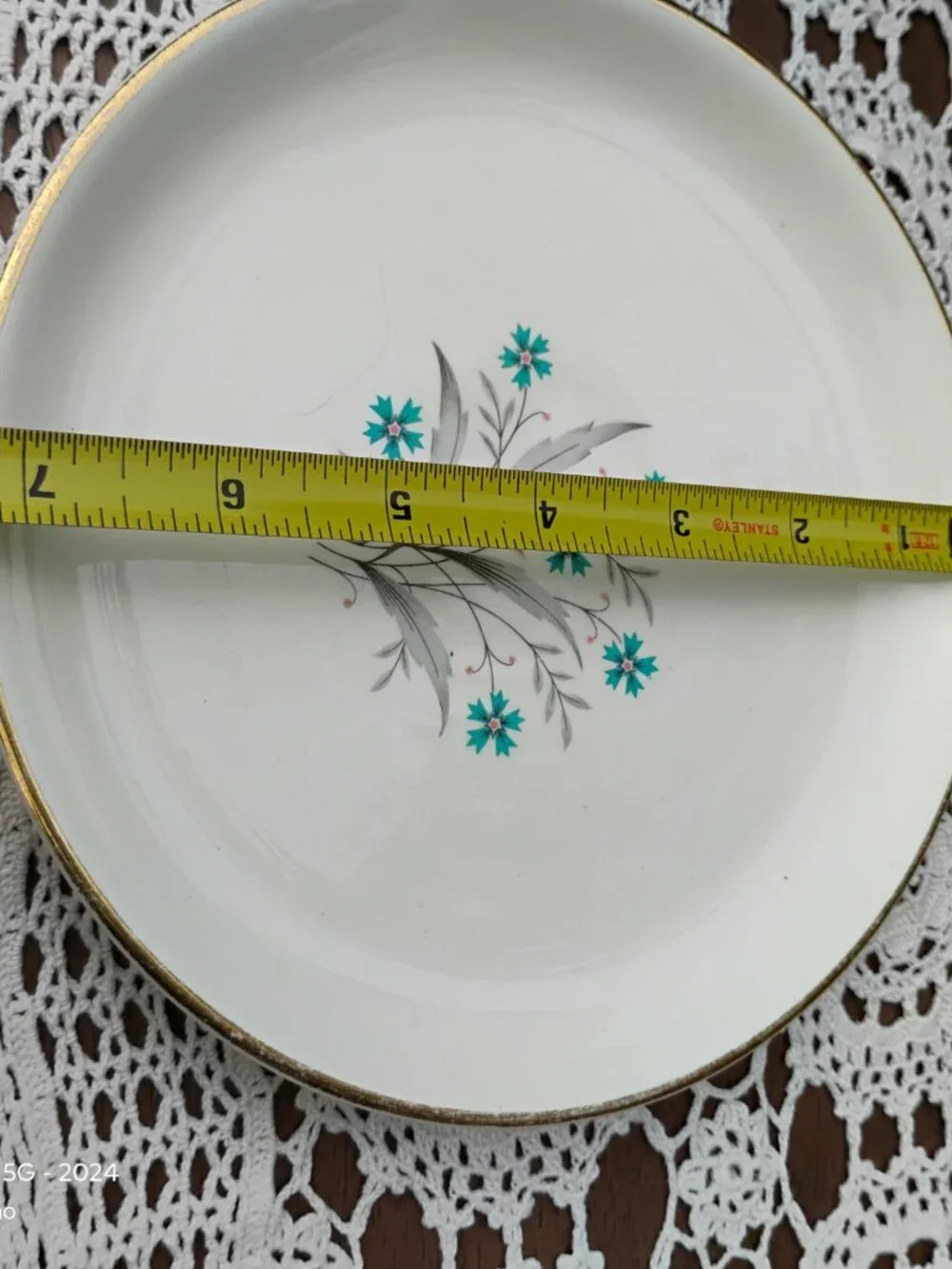 Scio Pottery Company Lot of 5 salad or bread plates Hampton Pattern circa 1960s